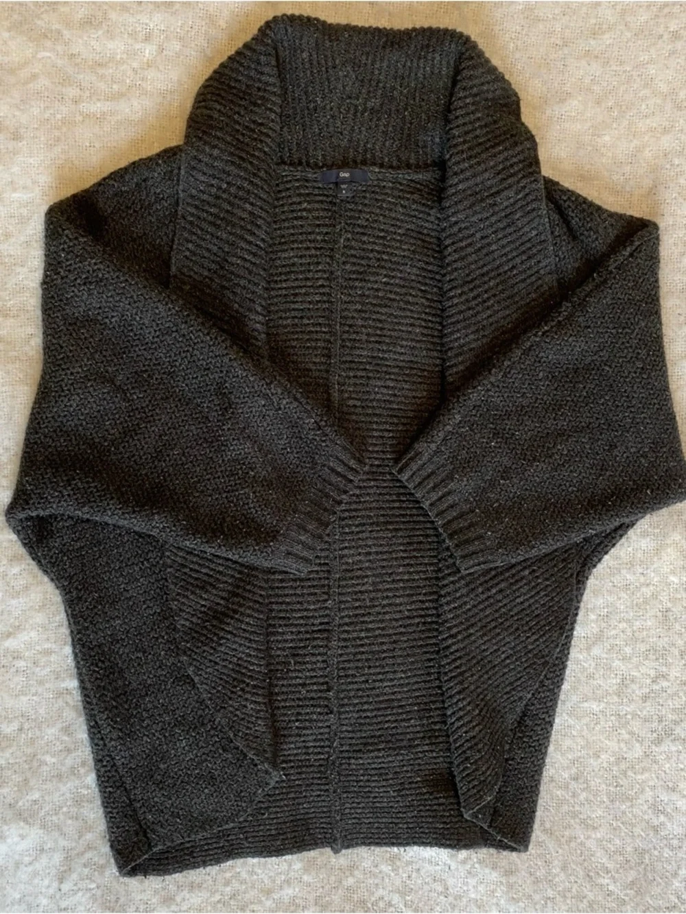 Gap Dark Gray Chunky Sweater Open Cardigan Cozy Oversized Womens Size S/M
